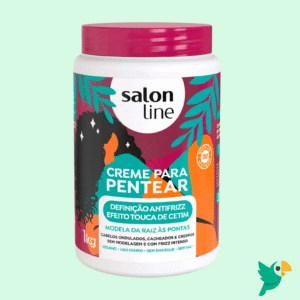 SALON LINE CREME BRILHO MÁXIMO DEFINIÇÃO ANTIFRIZZ EFEITO TOUCA DE CETIM 1KG