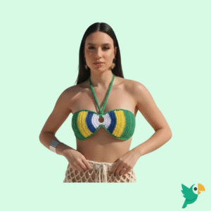 CROPPED TOP TOPINHO DE ARGOLA CROCHÊ FEMININO AMARRAÇÃO VERÃO